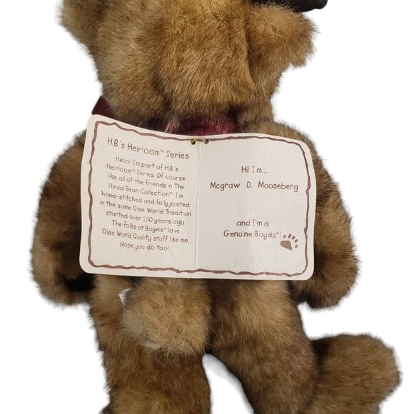 Boyd's Bear Mcgraw D. Mooseberg H.B.'s Heirloom Series Head Bean Moose 11" Plush - Picture 7 of 9